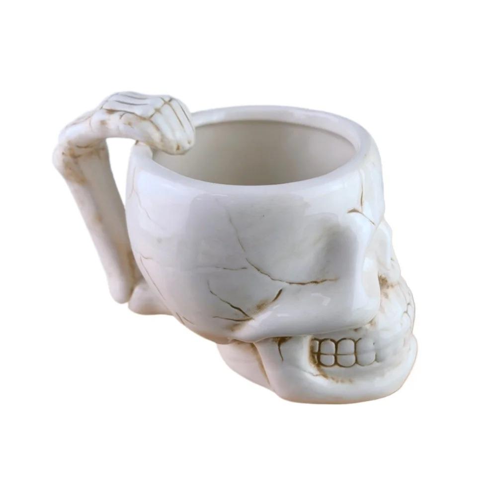 Creative Skull Ceramic Mug Halloween Beer Mugs 3D Stereoscopic Alien Milk Mug Human Skull Novelty Magic Coffee Mugs