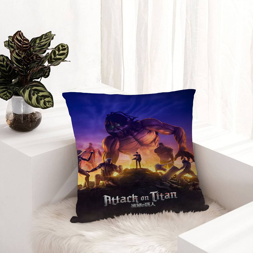 A-Attack On Titan Cushion Cover Car Throw Pillow Case For Sofa Car Christmas Gift 40X40Cm 45X45Cm