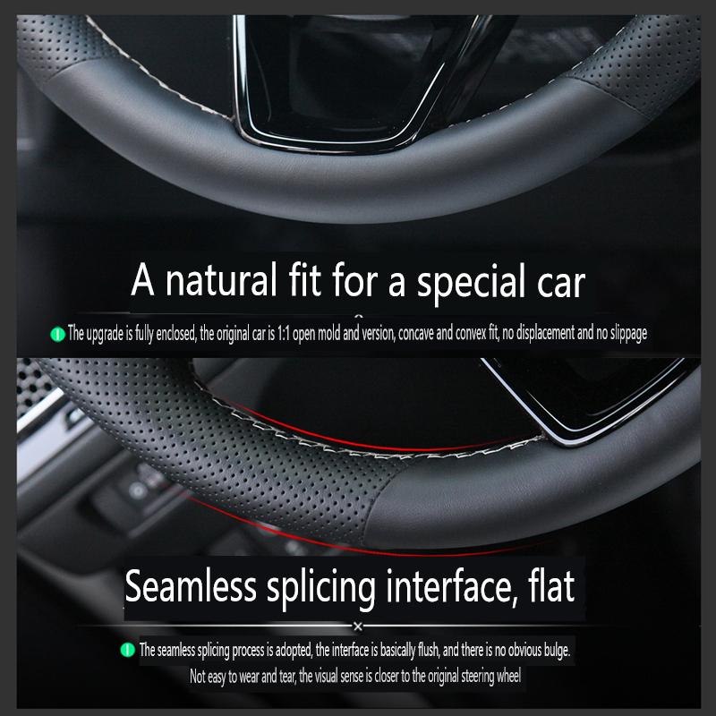Microvezel Leer Auto Stuurwielhoes Vlecht voor Honda Civic 9e Generatie 2012 2013 2014 Handgestikt Auto-interieur