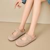 Mary Jane women's shoes spring new comfortable matte leather leather cute Velcro light mouth yellow shoes