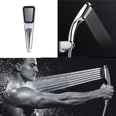 300 Holes Rectangle ABS+Chrome Rain Shower Head Rainfall Bathroom Top Sprayer