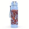1PC Faint city map line sketch print 750ml colorful plastic sports water bottle leakproof pop up lid with straw for outdoor work home use
