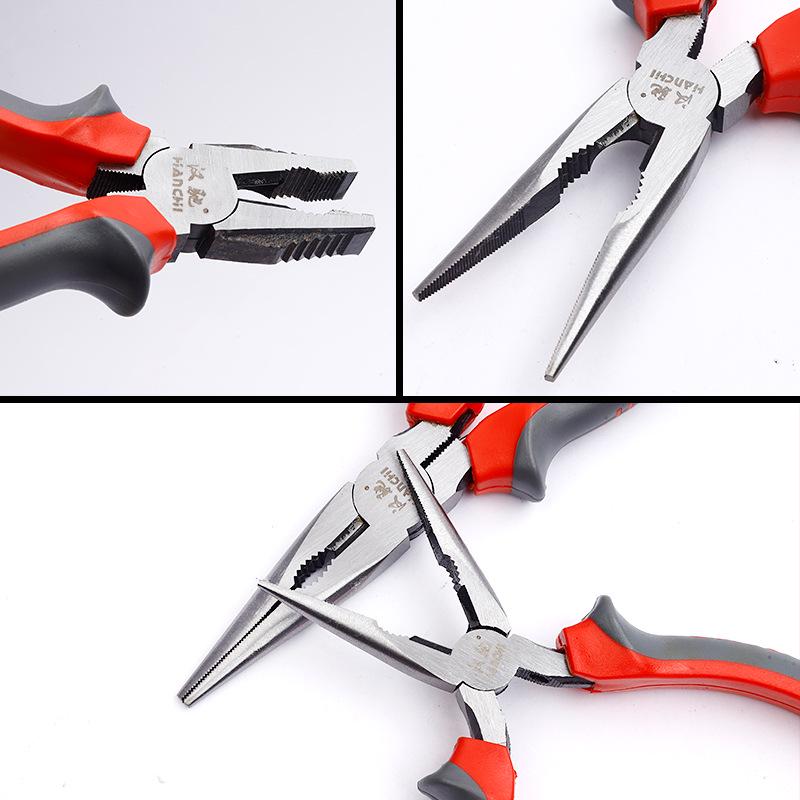 Toad Pattern Industrial-Grade Steel Pliers: 8" Wire, Diagonal Cutting, 6" Needle-Nose