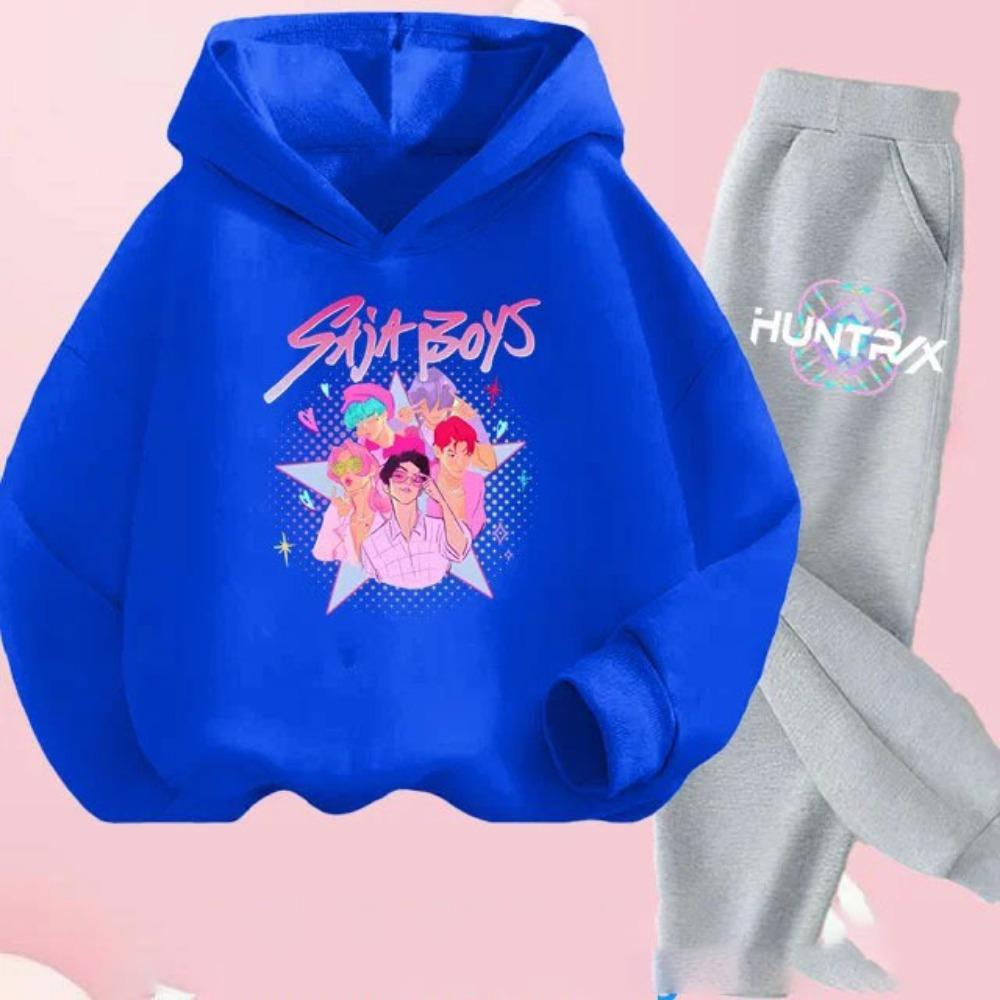 KPop Demon Hunters Printed Children's Clothing Y2K Hoodies+Pants Sports Sets KPop Demon Hunters Korean  Hoody Suit
