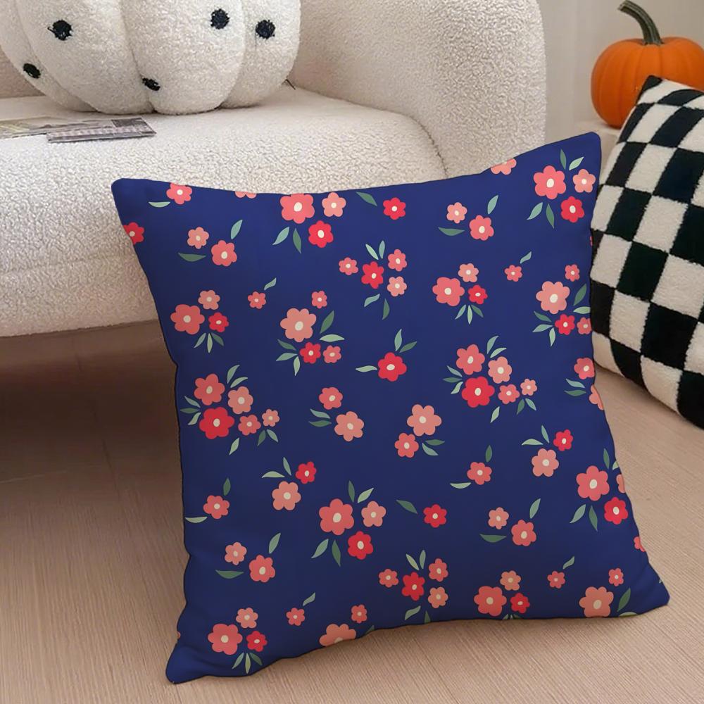 

SSmall Floral Cushion Cover Throw Pillow Cover Hidden Button Durable Polyester Chair Cushion 30X30cm