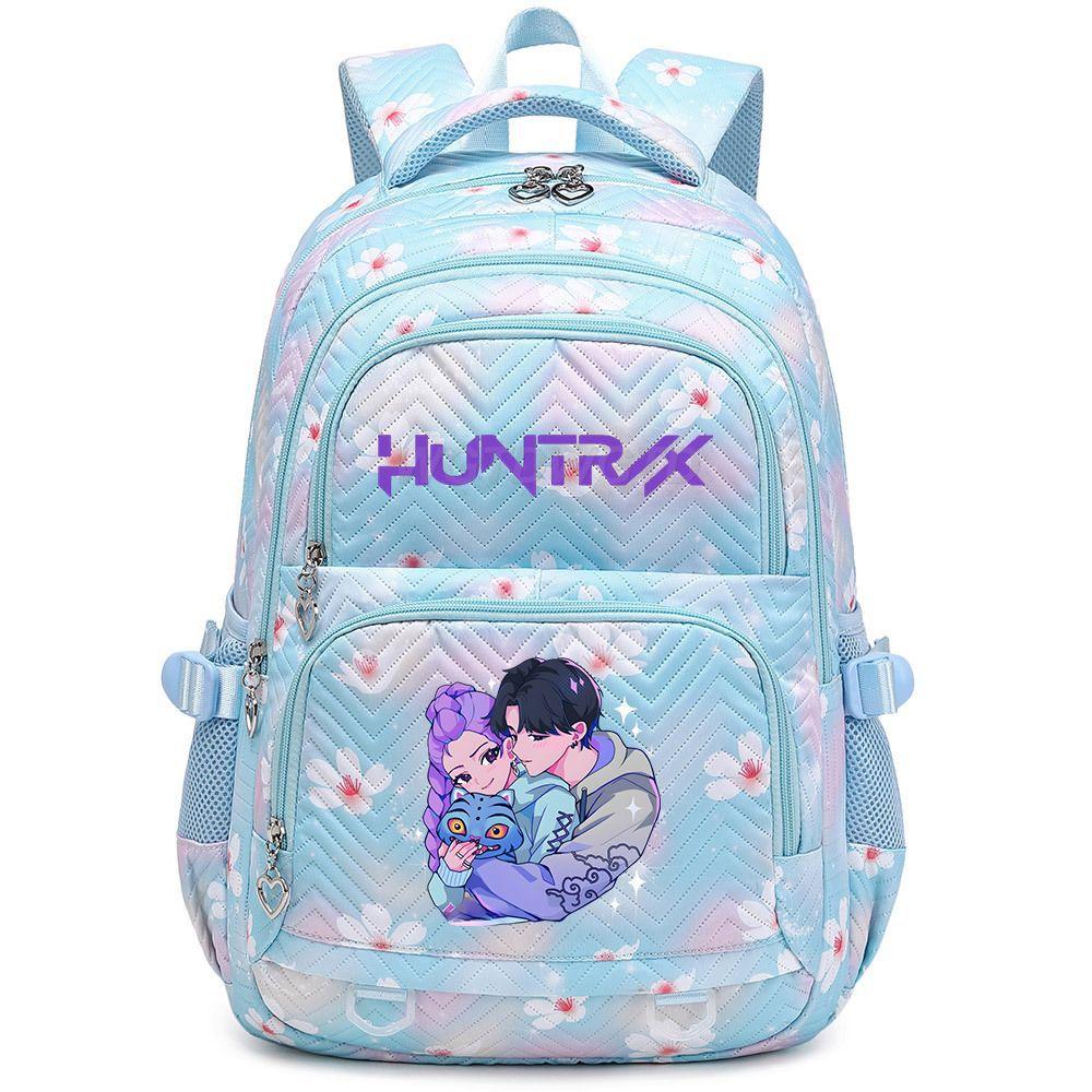 KPop Demon Hunter Backpack HUNTR/X Saja Student Women Cartoon Bookbag Lightweight Water-Resistant Large Capacity