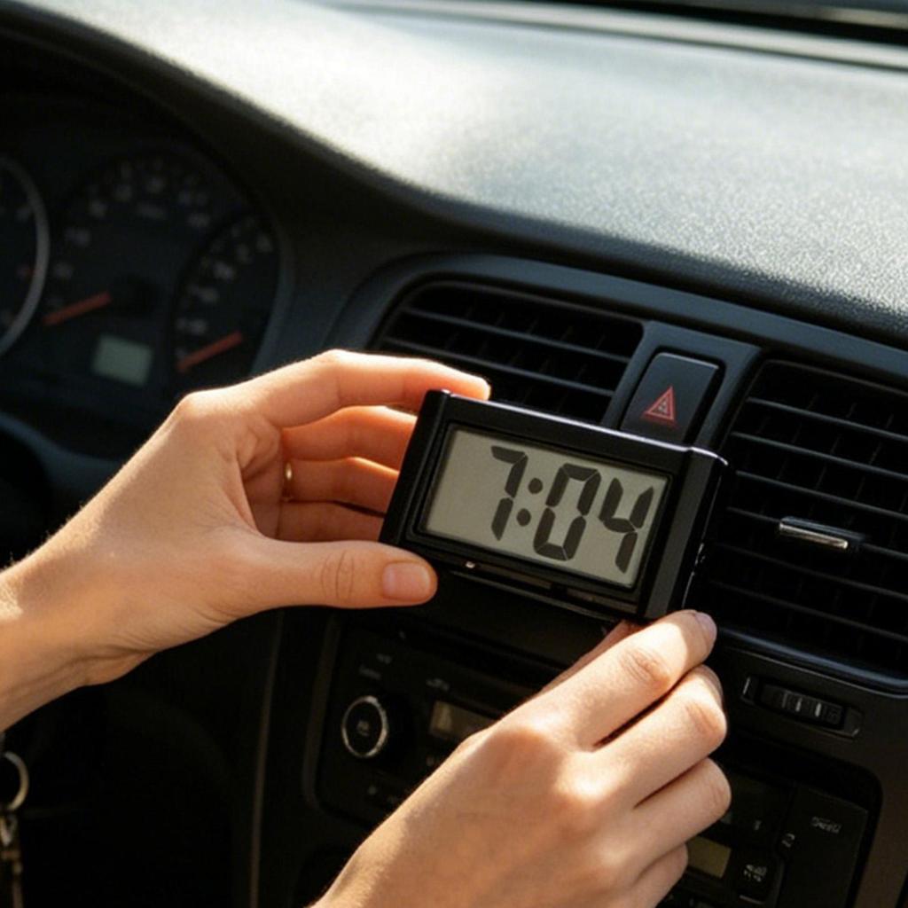 Adhesive Digital Car Clock Small Stick On Watch for Women Men Car Motorcycle Truck Boat Bike Classroom Fridge