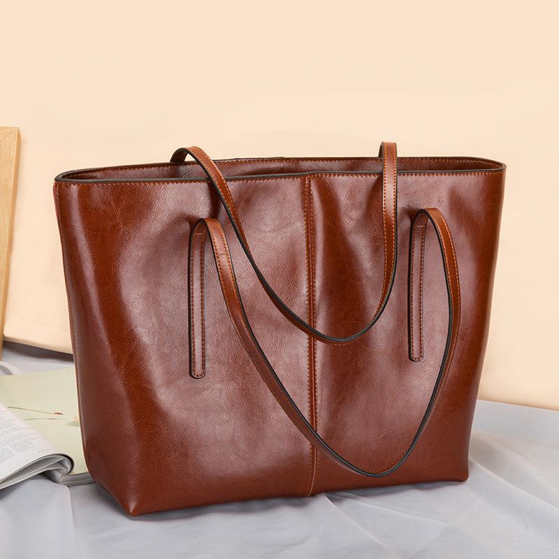Women's Bags, Large Bags, Women's Fashionable Single-shoulder Bags, Commuter Tote Bags, Leather Hand-carry Bags, Large Capacity Women's Bags