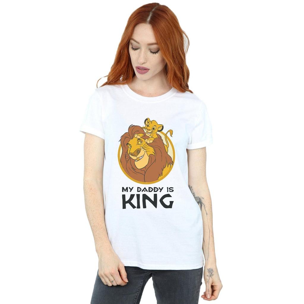 Disney Womens/Ladies The Lion King My Daddy Is King Cotton Boyfriend T-Shirt