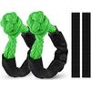 2 Pack Green Soft Shackle 57,000 LBS Breaking Strength 1/2 Inch X 22 Inch With Protective Sleeve For Off-Road Sailing Trucks 4X4 UTV Synthetic Road