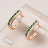 Luxury Green Natural Zircon Stud Earrings For Women Beautiful Rose Gold Earring Wedding Engagement Jewelry