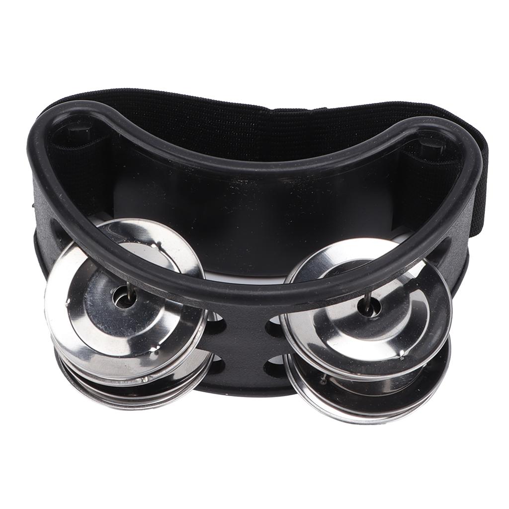 Foot Tambourine Shaker Percussion Drum Set Metal Jingle Bell Musical Instrument AccessoriesBlack