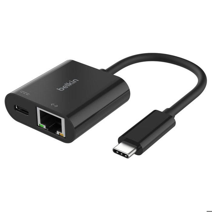 Adaptateur usb-c vers ethernet - belkin - connect - 100 w - 10/100/1000 mbits - noir