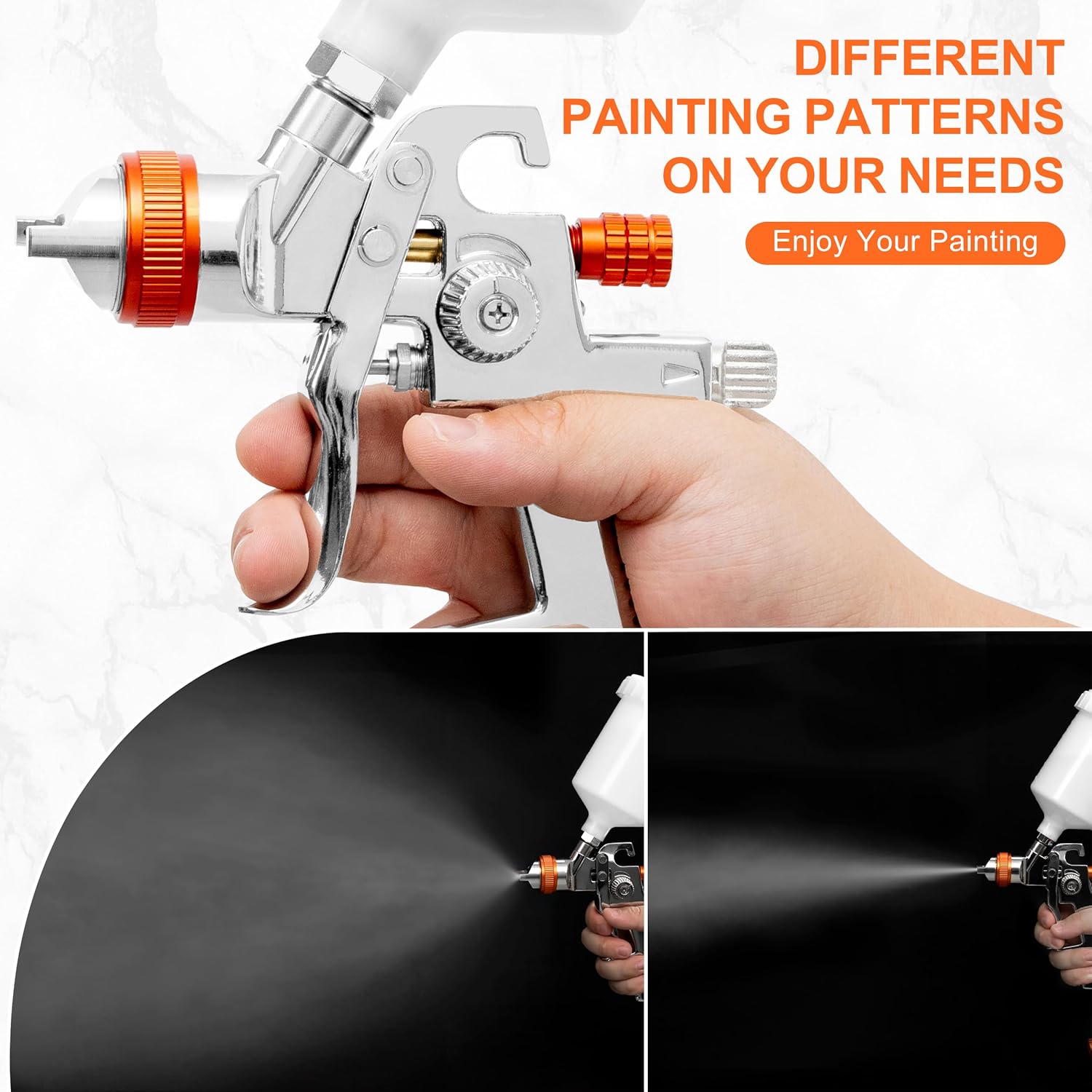 

Auto Paint Spray Gun Kit with 1.4/1.7/2.0mm Nozzles, 600cc Cup, Air Regulator for Cars, Home & DIY Painting United States