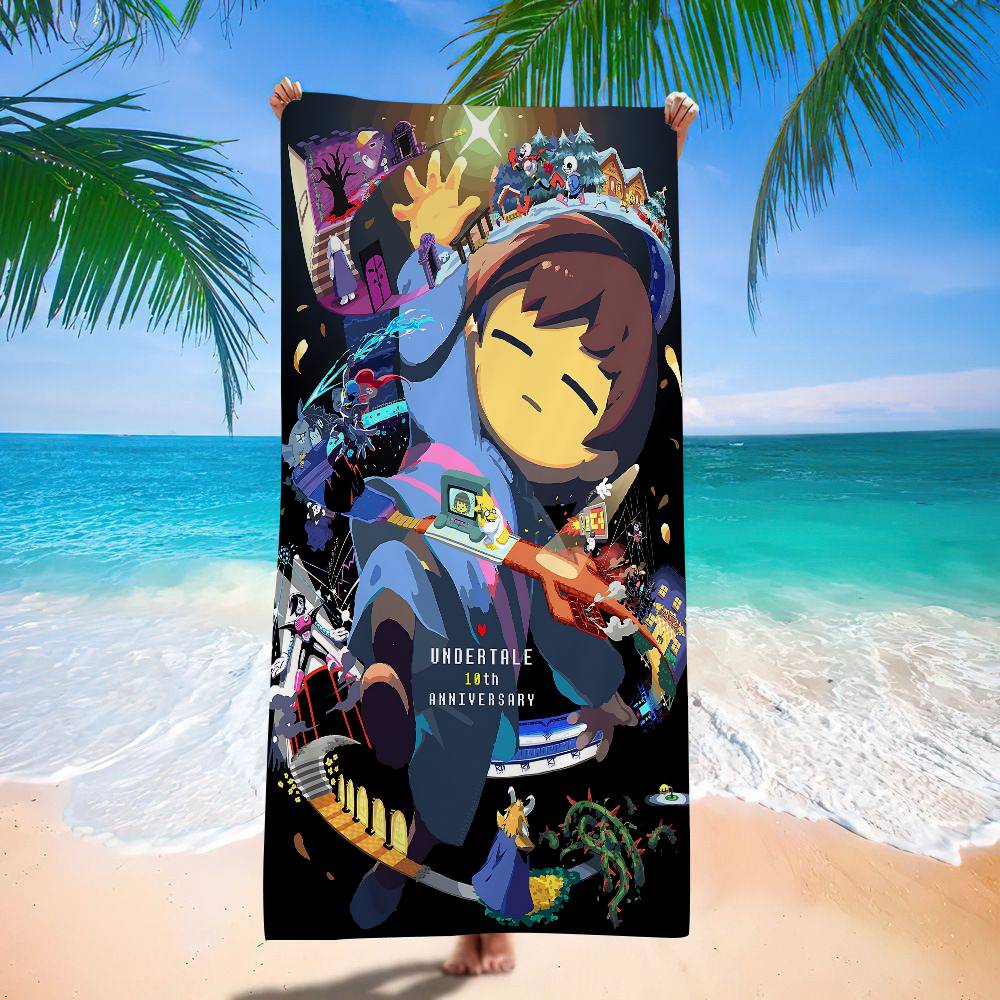 Game U-Undertale Bath Towel Microfiber Soft Water Absorbing Breathable For Girl Kids Decorative Cartoon Beach Towel