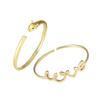 European and American New Simple Women's Hand Jewelry LOVE Open Bracelet Geometric Bracelet Jewelry