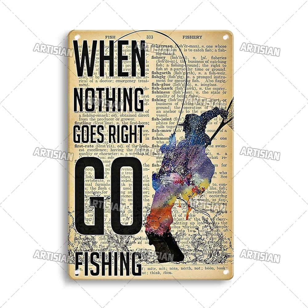 Artisian Fishing Metall-Poster, Sport, Weißblech, Köder, dekoratives Schild, Wanddekoration, Garage, Bar, Pub, Club, Hotel, Café, Küche, Zuhause