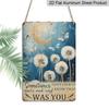 2D Flat, 1pc Vintage "Sometimes I Just Look Up" Memorial Aluminium Sign - 8"x12" Rustic Dandelion & Moon Wall Art, Sympathy Gift for Grief