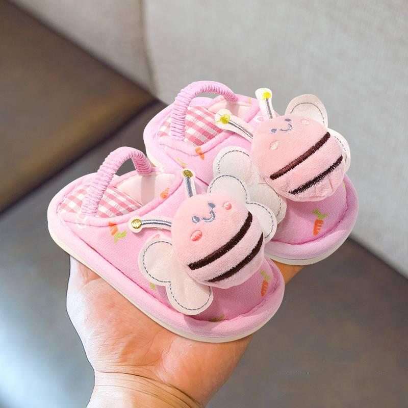 Baby Cloth Slippers Children's Cute Cotton Slippers Autumn Floor Mopping Breathable Not Cold Feet