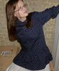 RONRON Polka Peplum Blouse Dot Navy