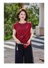 Mom's Summer Short-Sleeve Blouse: Elegant 2026 Two-Piece Set for Middle-Aged & Elderly.