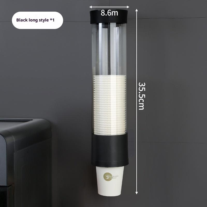 Plastic Cup Holder Dispenser Automatically Drops Cup Disposable Cup Extractor Wall Mounting Disposable Paper Cup Dispenser чёрный