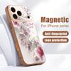 Pink White Flower Pattern Case For iPhone 17 Pro Max Magnetic For Magsafe Skin Feeling Cover For iPhone 16 15 14 13 Pro Max