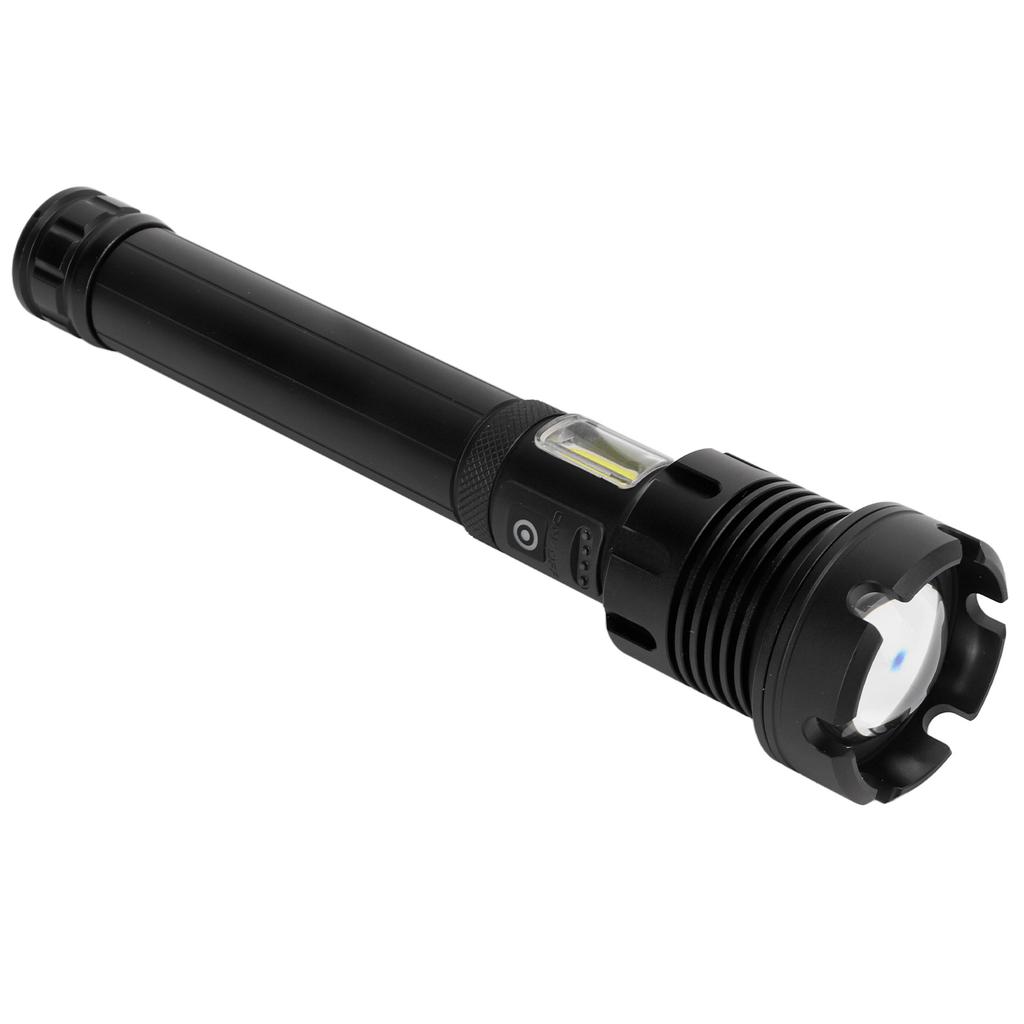 Red and White Bright Flashlight Long Pattern USB Rechargeable Flashlight for Outdoor