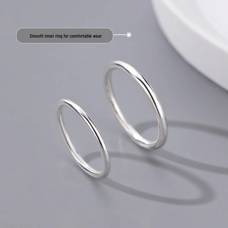 

Women s High-End 18K Gold Titanium Steel Index Ring - Shiny Plain Band, Perfect Gift for Girlfriend US Size 10 срібний