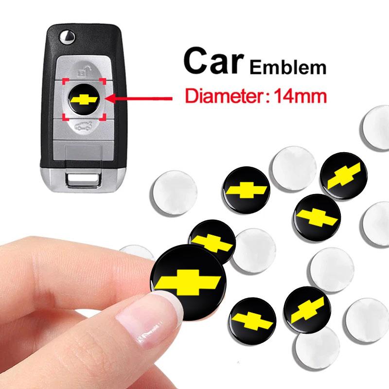 14mm Car Key Emblem Stickers Auto Control Key Logo Car Accessories for Chevrolet Spark Silverado Trailblazer Cruze Captiva