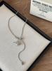 Collar con Colgante Ajustable con Diseño de Saturno y Acento de Perla en Cadena Fina Adecuado para Superponer y Uso Diario Accesorio de Cadena para Suéter