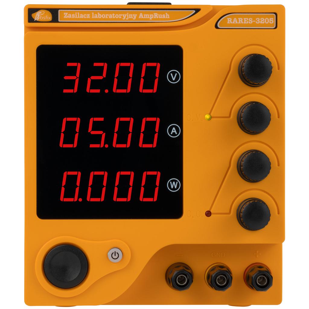 Rosfix Zasilacz Laboratoryjny AmpRush RARES-3205 32V 5A – Regulowane Napięcie I Prąd | Wysoka Precyzja | System Zabezpieczeń ROSFIX PROTECT