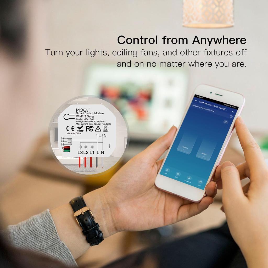 Doodle Smart WiFi Light Switch w/ App Timer & Voice Control (Alexa)