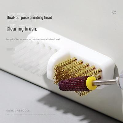 Dual-Use Nail Cleaning Brush with Soft Copper Wire and Adhesive Metal Head for Dust Removal