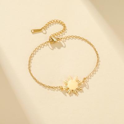 Teamer Philippine Sun Pendant Charms Bead Double Chain Bracelet Stainless Steel For Women Man Amulet Jewelry Birthday Gift New