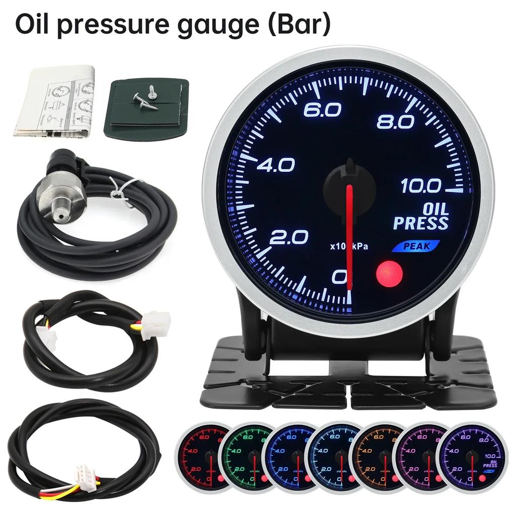 100% Car Accessories Auto Gauge 8 Color Voltmeter Oil Pressure Water Oil Temp EGT Exhaust Temp Turbo Boost Fuel Press Tachometer