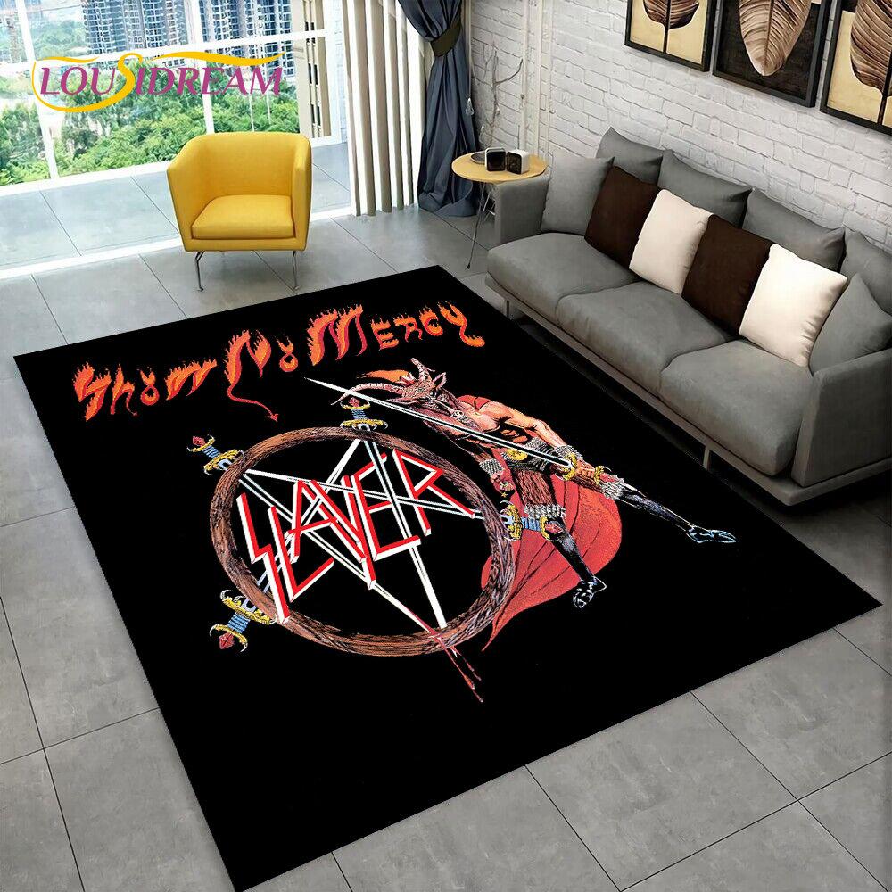 Slayer Ağır Metal Grubu Müzik Alanı Halı, Ev Oturma Odası Yatak Odası Kanepe Paspas Dekor için Halı Halı, çocuklar kaymaz Zemin Mat oyna