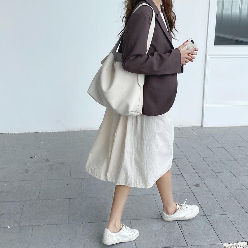Retro single shoulder crossbody mother and child bag new large capacity lazy wind soft pu casual tote bag