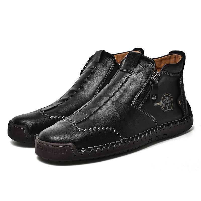 2025 autumn and winter new men's Martin boots fashion zipper handmade men's boots foreign trade large size foot boots men's