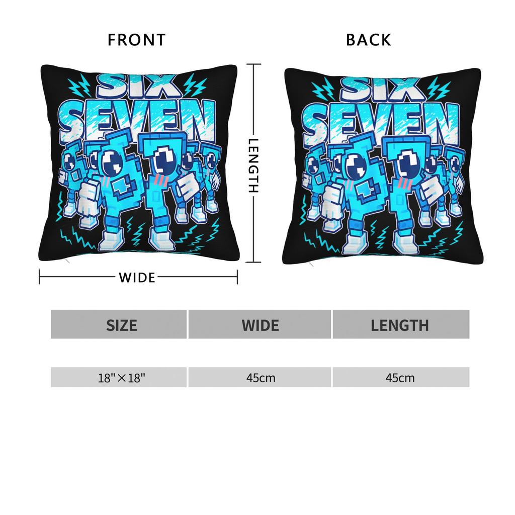 Pillow Cover 67 Meme Six Seven 6 7 Italian Brainrot Morden Pillow Case For Living Room Chair Pillowcases