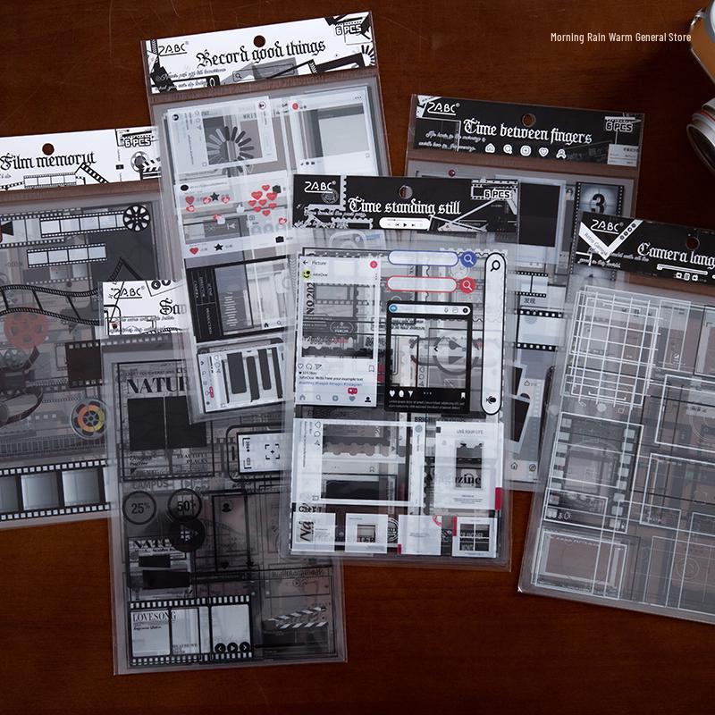 Retro Film & Photo Frame Journal Stickers Pack - DIY Collage & Pet Designs