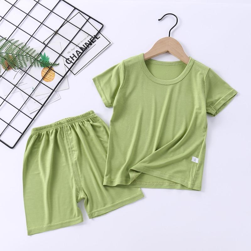 Children's Pajamas Modal Short Sleeved Suit Summer Pajamas Children's Clothing Waist Belly Protection Home Clothes