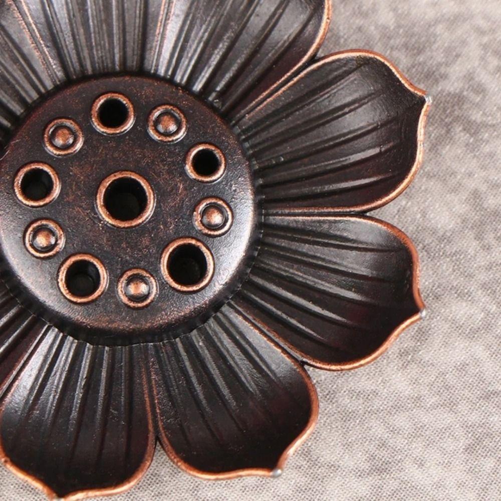 Sandalwood Incense Burner Alloy Buddhist Utensils Durable Incense Stick Burner Holder