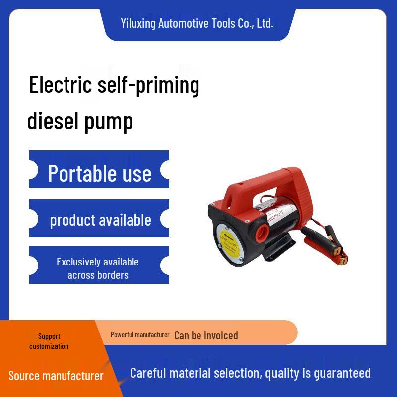 High Flow Self-Priming Electric Oil Pump - Portable 12V/24V Diesel Fuel Dispenser & Extraction Machine