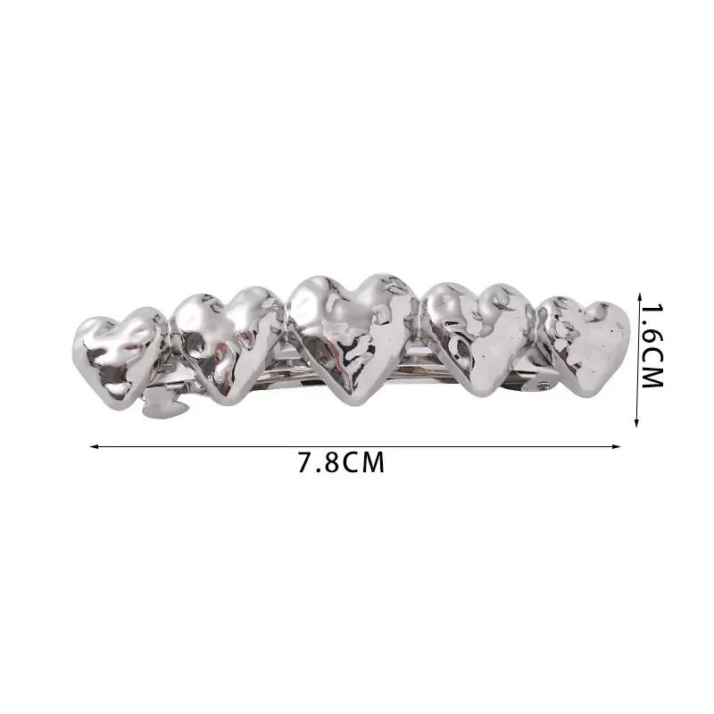 Metal Curved Spring Hairpin Gold Silver Color Metal Ponytail Buckle Hair Clips for Women Girl Back Head Hair Claws Accessories