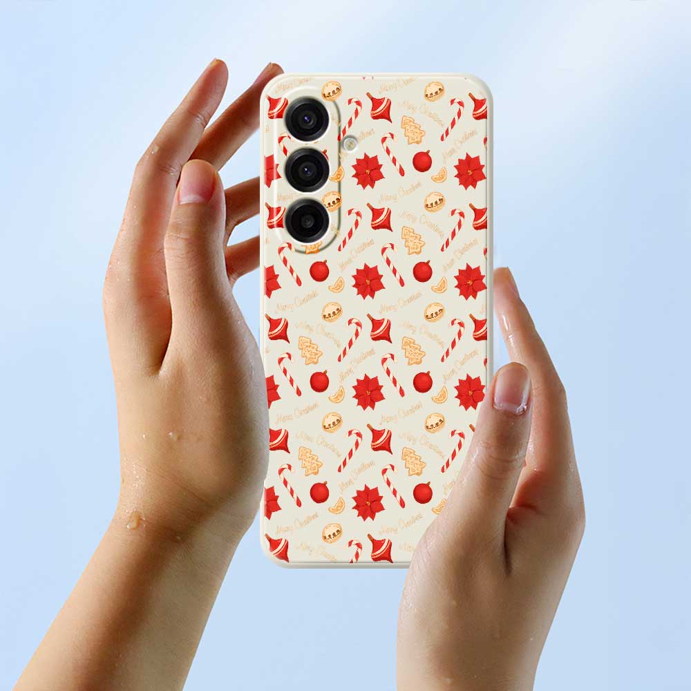 For Samsung Galaxy A17 5G Case Christmas Candy Pattern Printing Straight Edge TPU Phone Back Cover