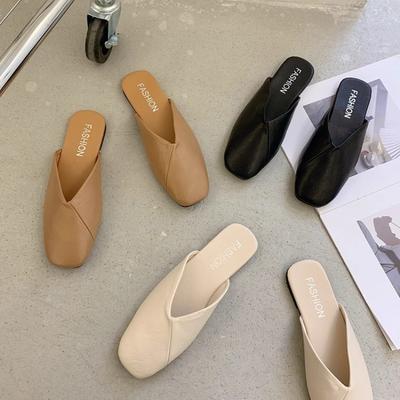 Sandals Female Slippers Women Fashion Flat Casual Mules Square Toe Sandals Women Flat Outdoor Walking Slides