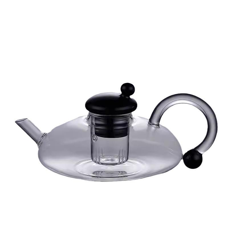 Conjunto de bule de chá de vidro de alto borosilicato Conjunto de chá inglês Vidro resistente ao calor Casa Estilo escandinavo Bule de chá para preparação