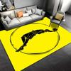 Basketball Player Silhouette Yellow Carpet Modern Sports Design Suitable for use as an anti-slip for living room bedroom sofas