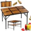 Folding Camping Table, Extendable Garden Table, 2in1, 60x40cm